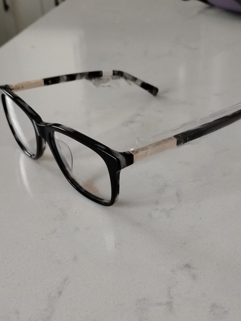 FLOWER- Skylar Black and Gold Rectangular Eyeglass Frames